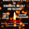 Plakat mit allen Daten der Lichterkette am 31.1. ab 18.30 Uhr im Stadtpark Rendsburg